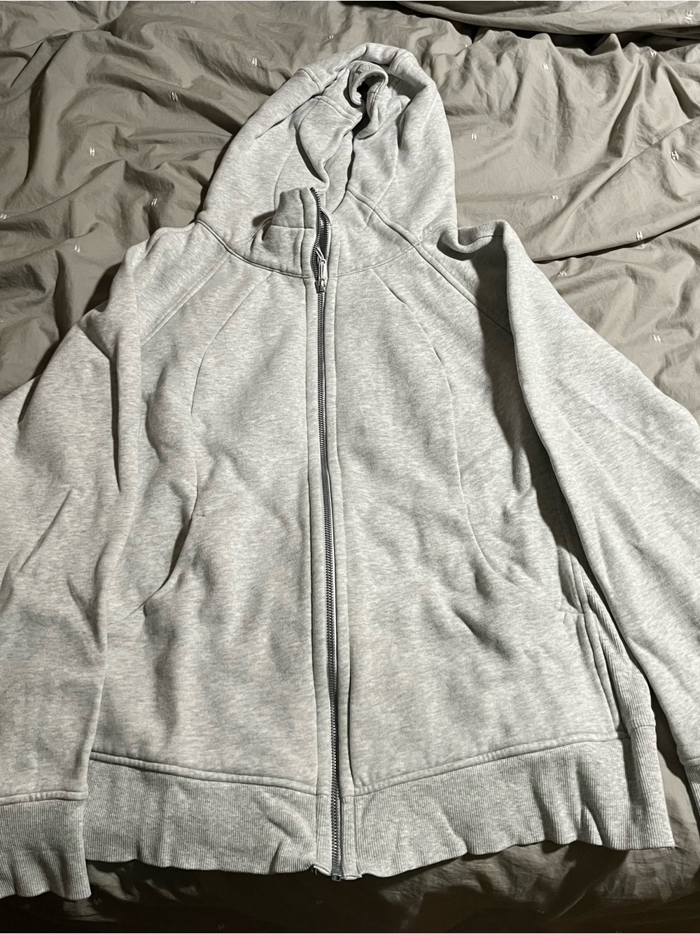 lululemon athletica Light Gray Zip-Up scuba  Hoodie